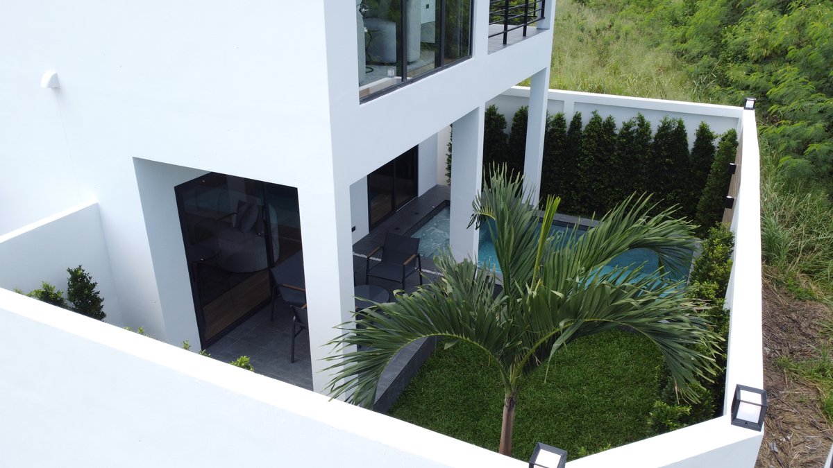 Aerial view of the property