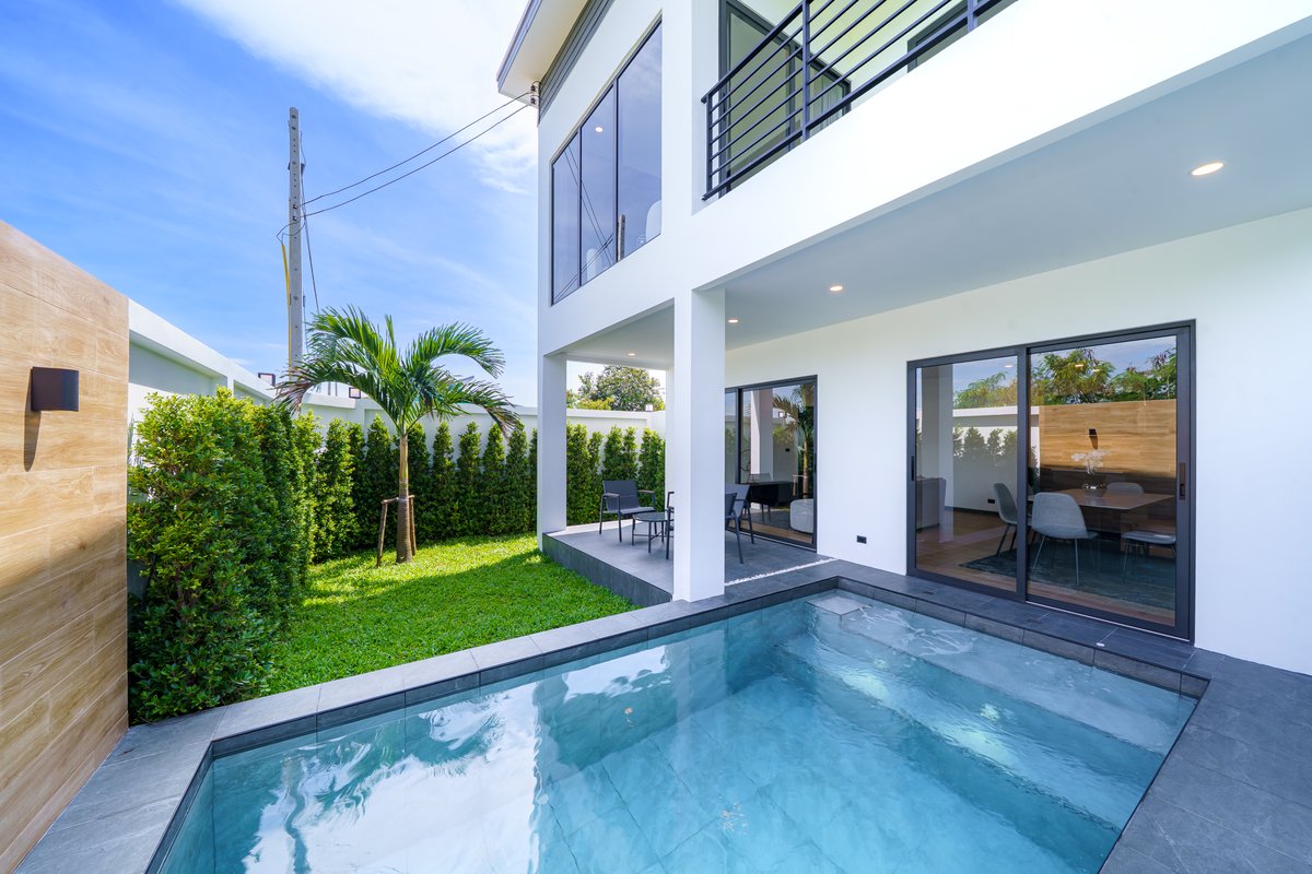 NCA Design exterior — pool and terrace