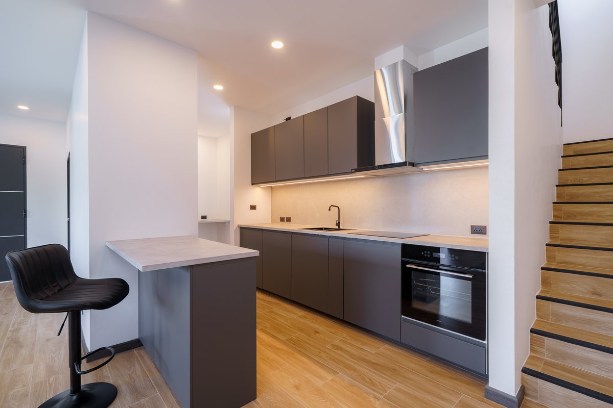 European kitchen with island